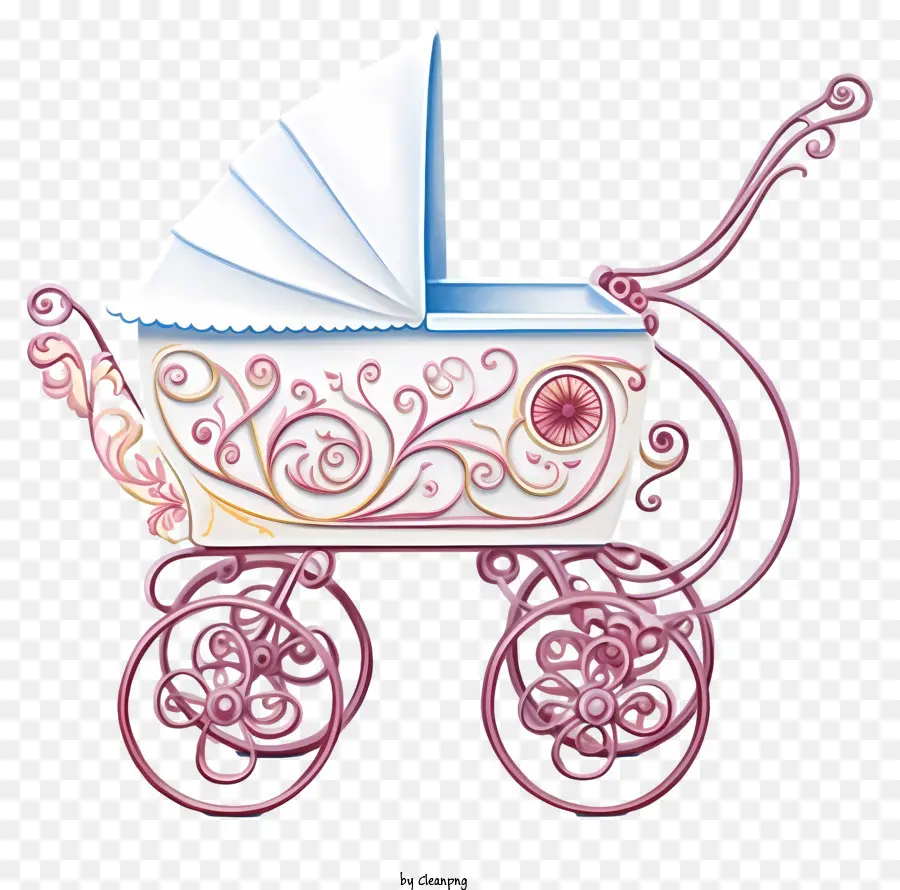 عربة الطفل，تصميم مزخرف PNG