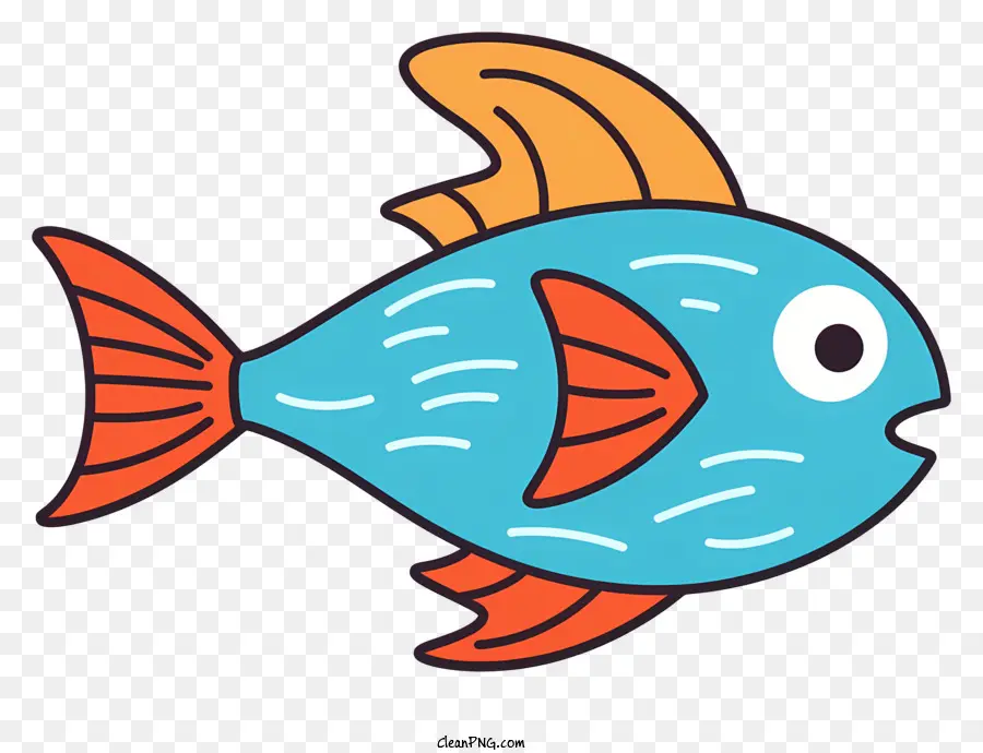 السمك الأزرق，ذيل برتقالي PNG