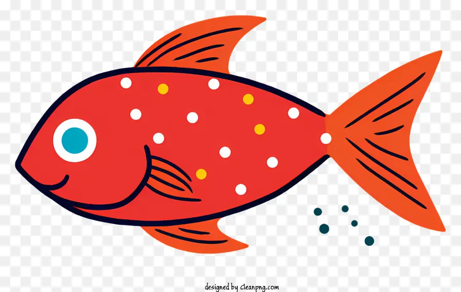 السمك الأحمر，البقع الزرقاء PNG