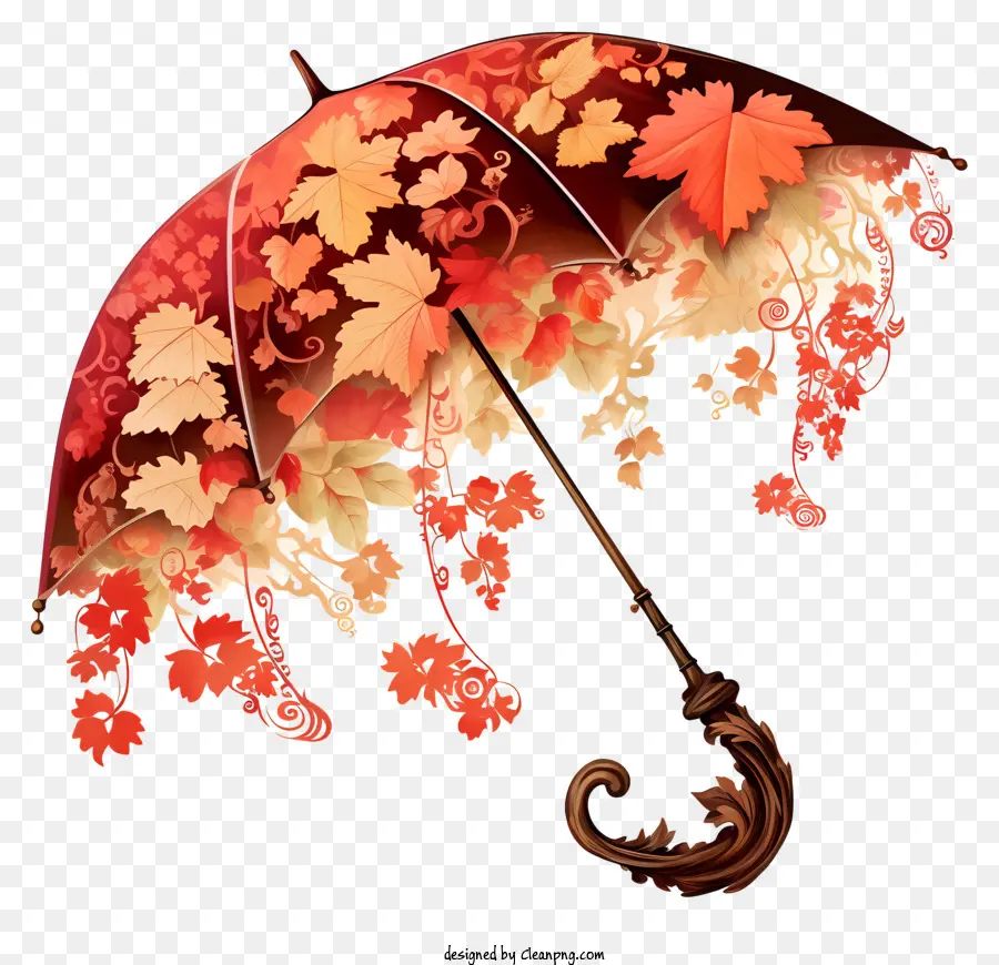 أوراق الخريف，الملونة مظلة PNG