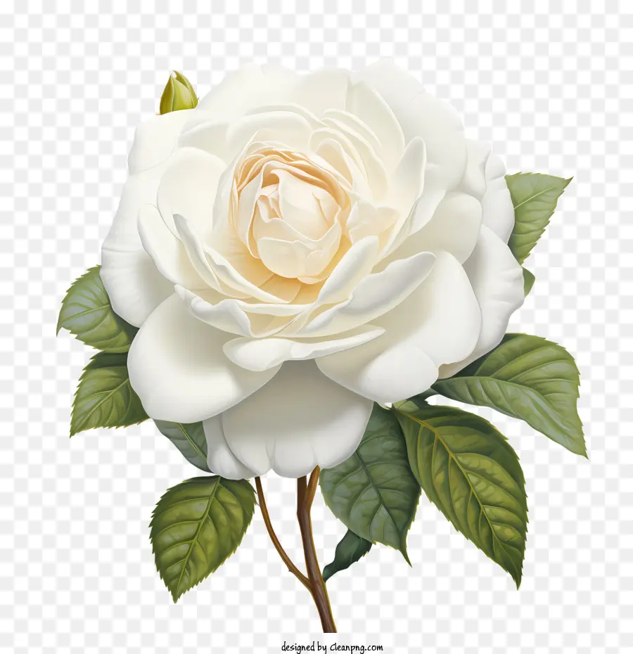 زهرة وردة بيضاء，ارتفع PNG