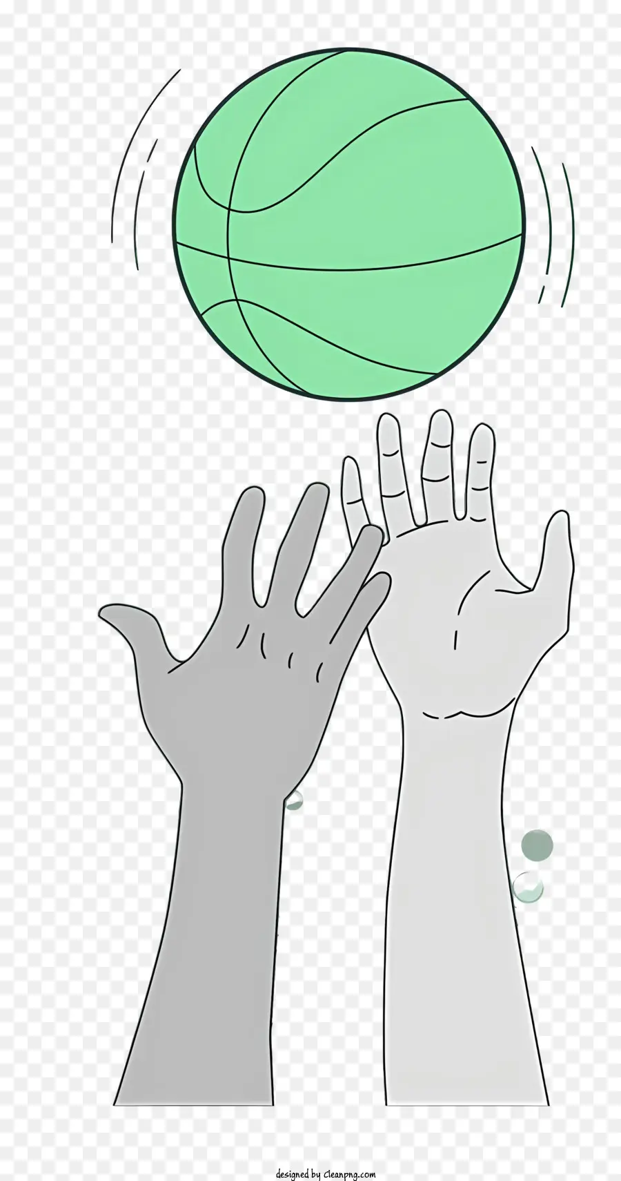اليدين تصل إلى كرة السلة，كرة السلة الخضراء PNG