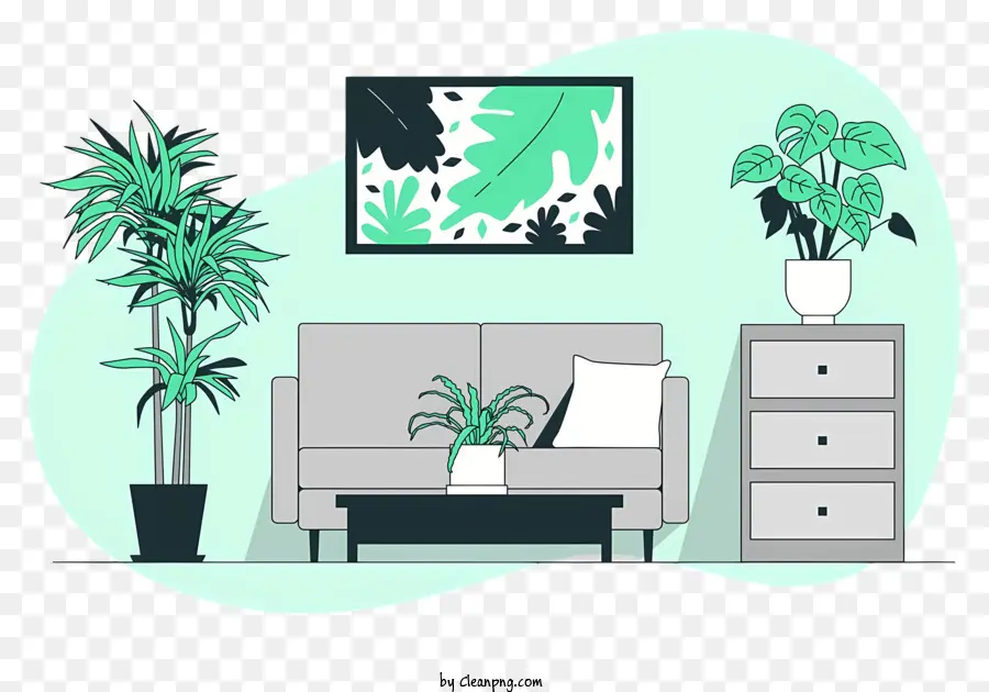 ديكور غرفة المعيشة，تصميم الأريكة PNG