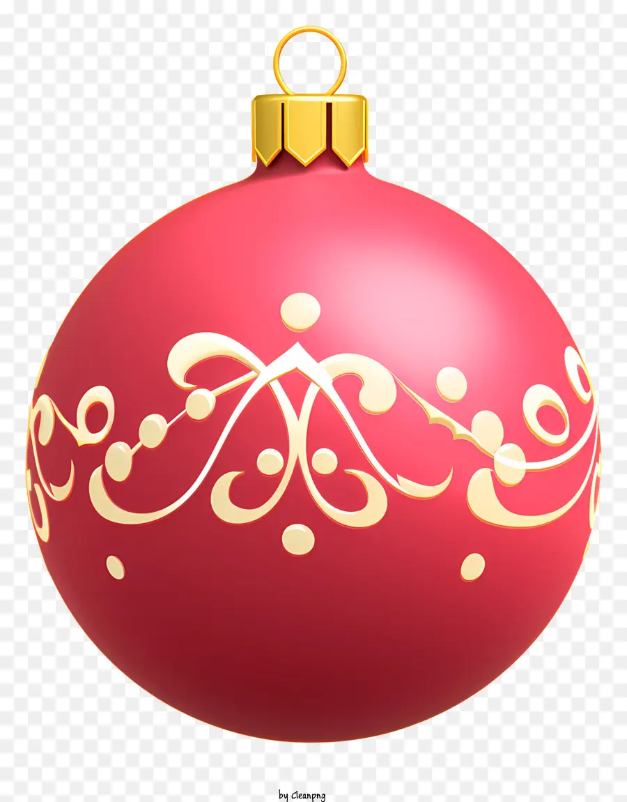 كرة عيد الميلاد الحمراء والذهبية，زخرفة مزخرفة PNG