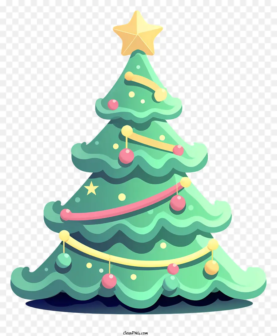 شجرة عيد الميلاد الخضراء，زينة عيد الميلاد PNG