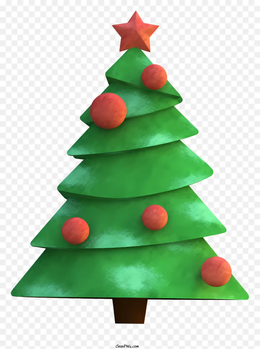 شجرة عيد الميلاد الخضراء，كرات عيد الميلاد الحمراء PNG