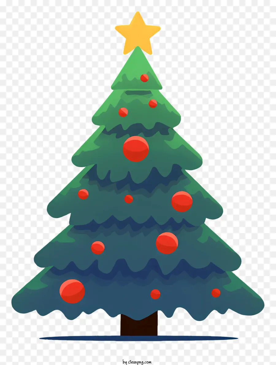 شجرة عيد الميلاد，الحلي الأحمر والأخضر PNG