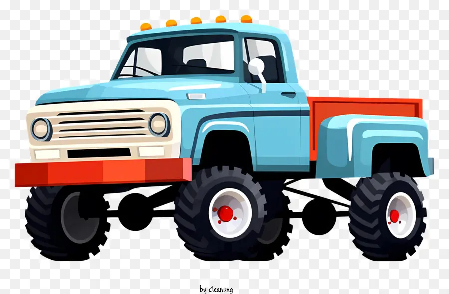 شاحنة الكرتون，شاحنة زرقاء وبيضاء PNG