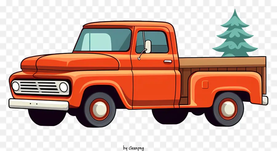 شاحنة بيك آب برتقالية，شاحنة مسطحة PNG