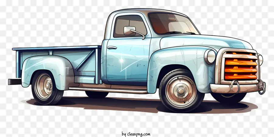 شاحنة بيك آب زرقاء，سرير أبيض PNG