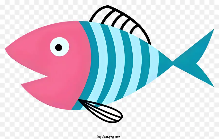 الأسماك，زعانف مخطط وردي وأزرق PNG