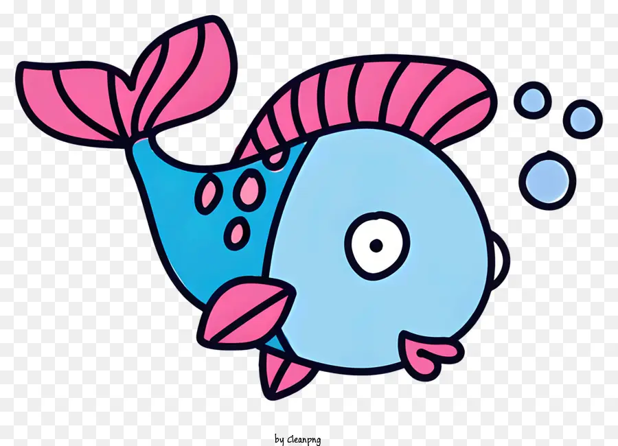 الكرتون الأسماك，الأسماك الزرقاء والوردية PNG