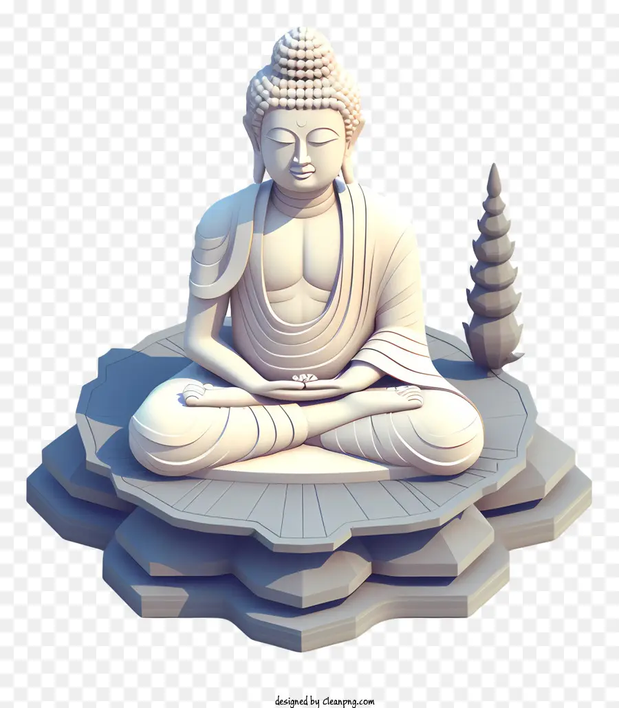 تمثال بوذا，زهرة اللوتس PNG