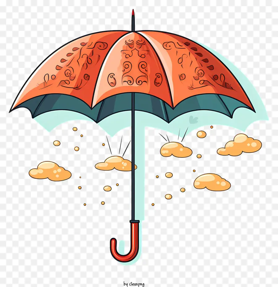 مظلة الطيران，مظلة برتقالية PNG