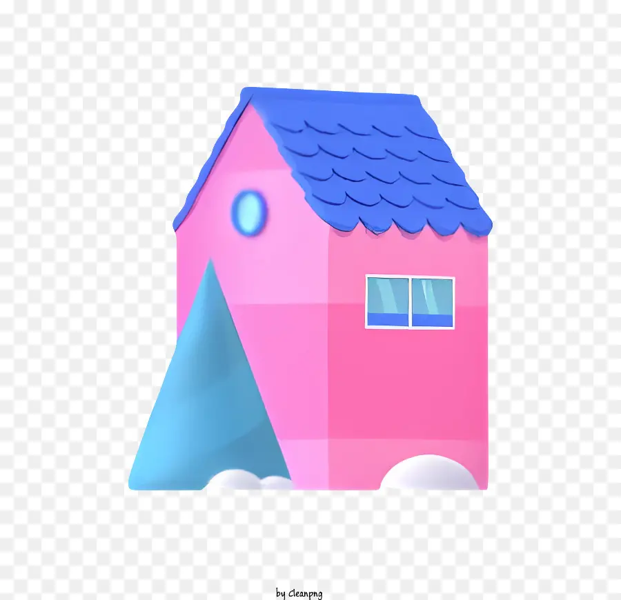 البيت الوردي，الأزرق سقف PNG