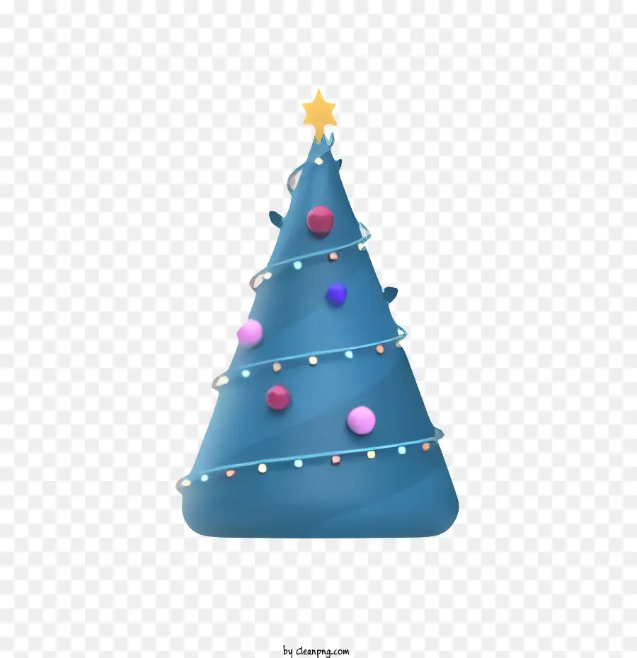 شجرة عيد الميلاد الزرقاء，كرات متعددة الألوان PNG