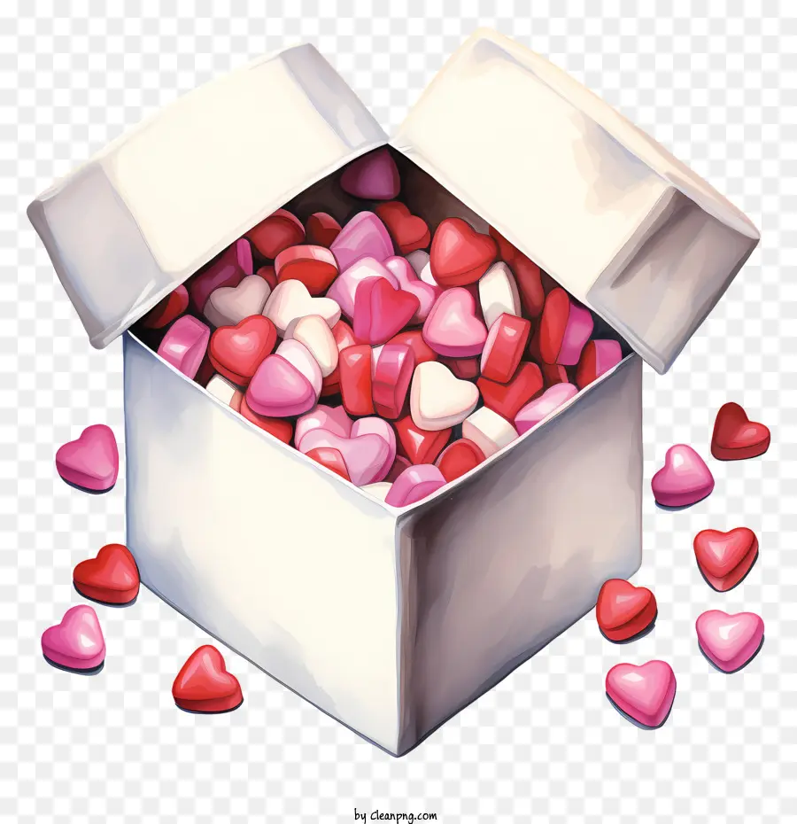 عيد الحب الحلوى，صندوق الورق المقوى الأبيض PNG