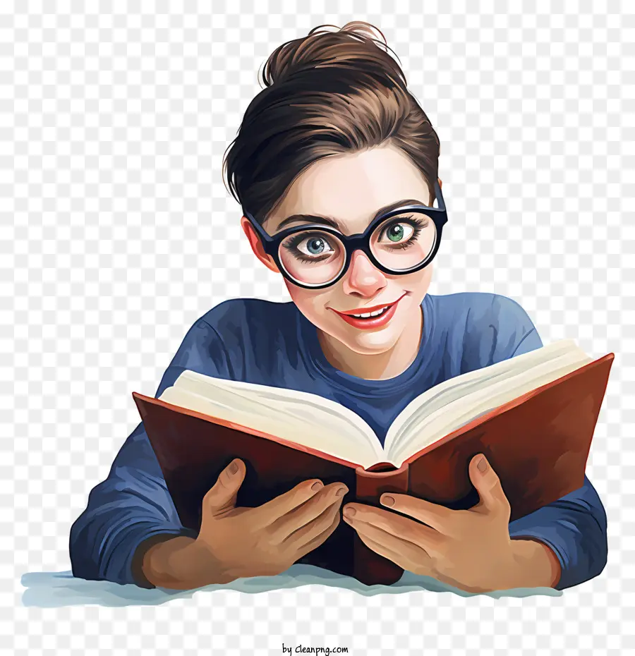 امرأة القراءة，نظارات PNG