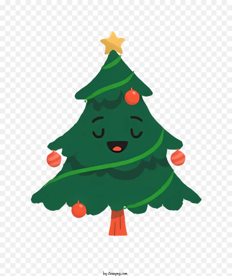 الكرتون شجرة عيد الميلاد，خلفية خضراء PNG
