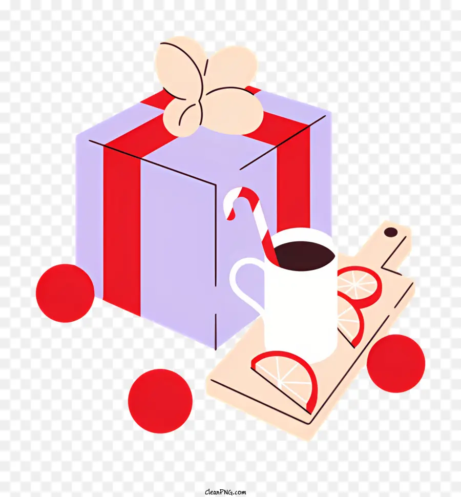 هدية مربع，الشريط الأحمر PNG