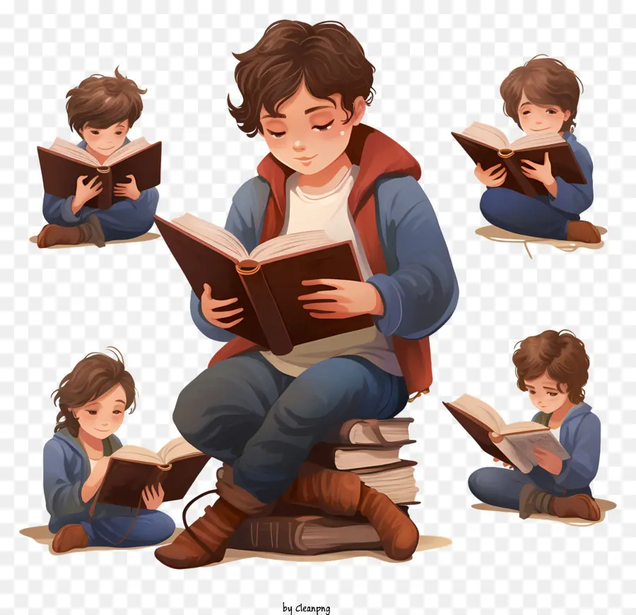 شاب يقرأ，كتاب القراءة PNG