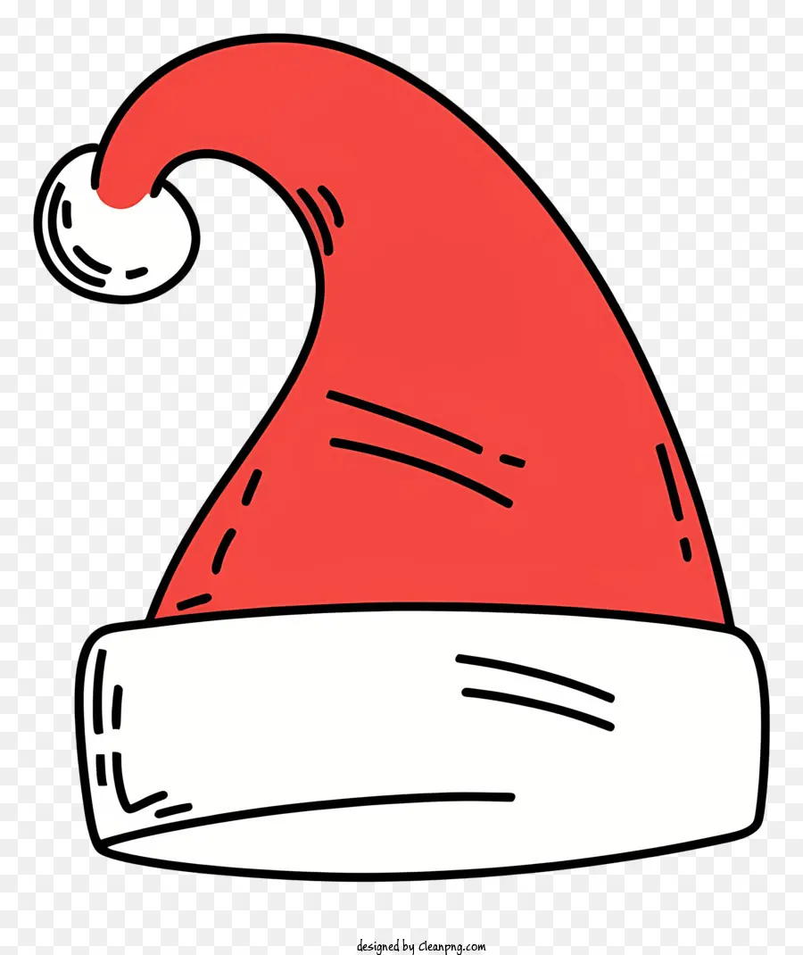 قبعة سانتا كلوز，قبعة حمراء وبيضاء PNG