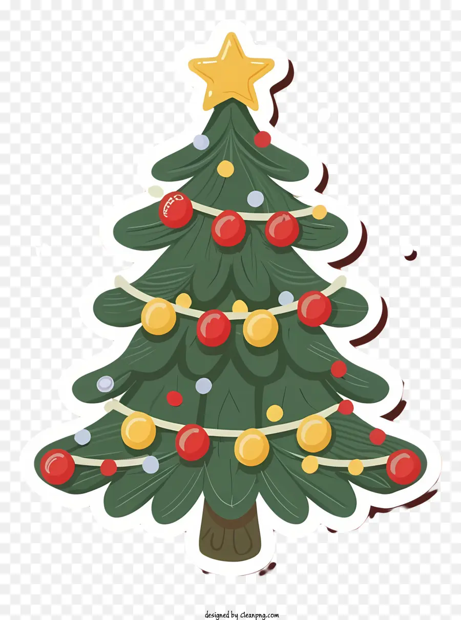 شجرة عيد الميلاد，الأضواء الملونة PNG