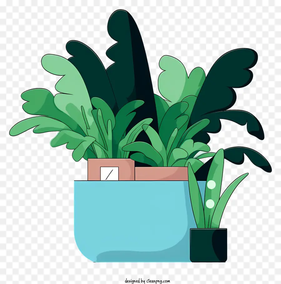 وعاء من النباتات，الأوراق الخضراء ، PNG