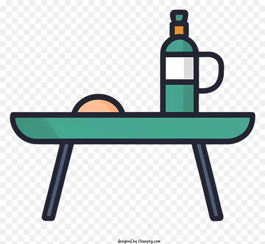 طاولة خشبية，زجاجة من النبيذ الأبيض PNG