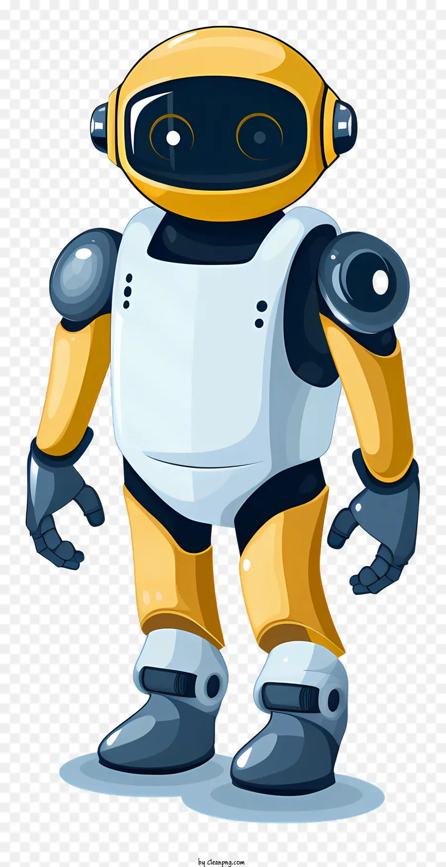 روبوت الكرتون，الجسم الأبيض والأصفر PNG