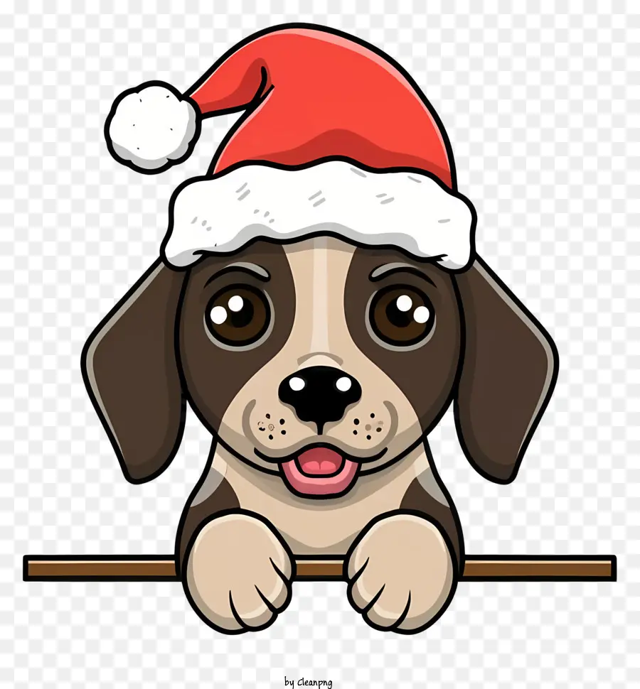الكرتون الكلب，سانتا قبعة PNG