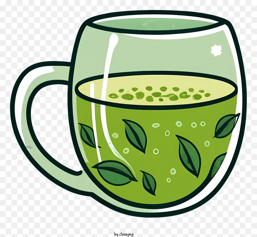 الشاي الأخضر，القدح الزجاج PNG