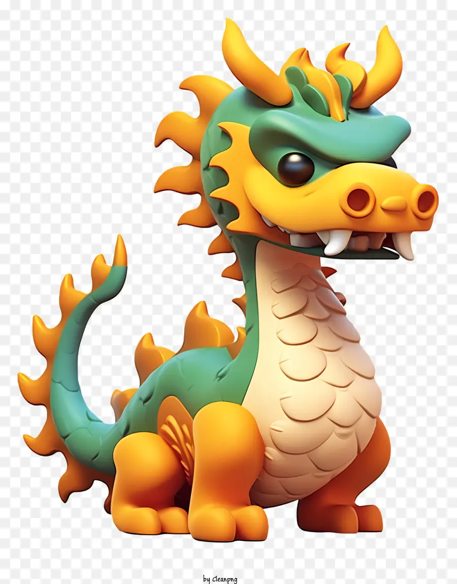 Dragon Dragon，ذوي الياقات الزرقاء والبرتقالية PNG