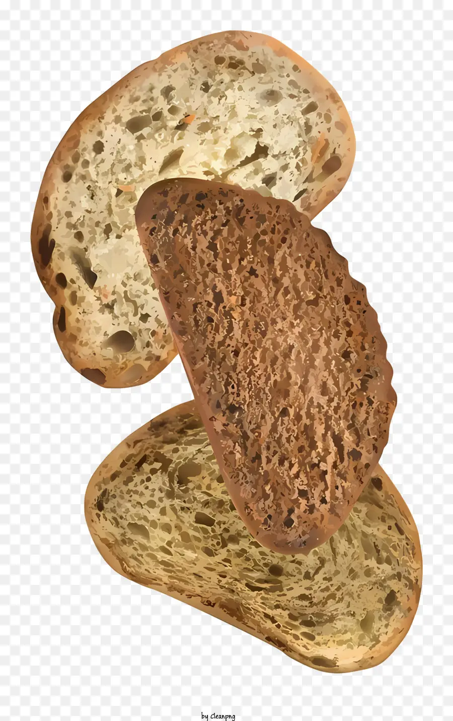 قطعة خبز，الخبز البني الداكن PNG