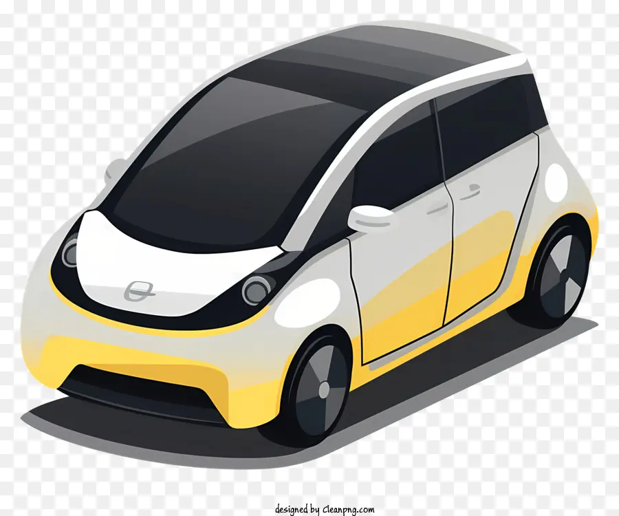 سيارة كهربائية صغيرة，سيارة صفراء وبيضاء PNG
