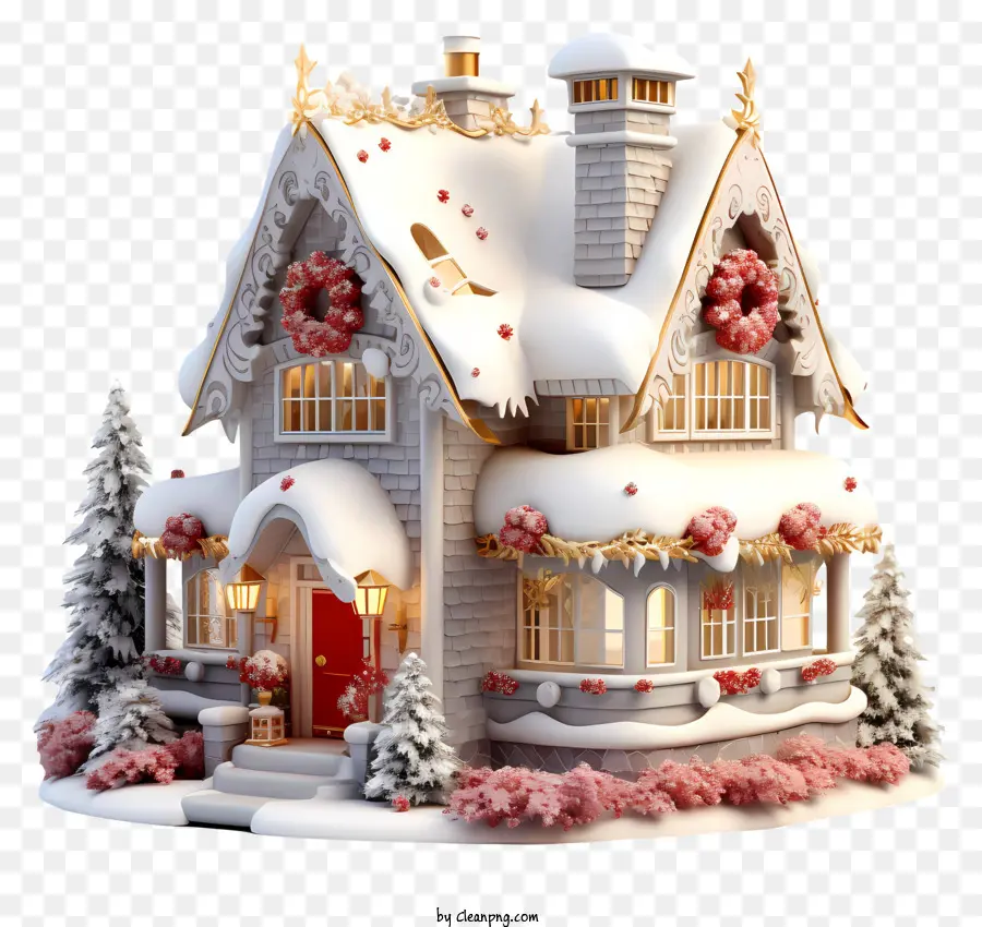منزل عيد الميلاد，الثلج PNG