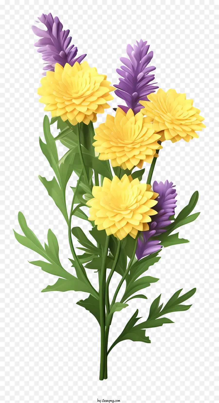 باقة，الزهور الصفراء PNG