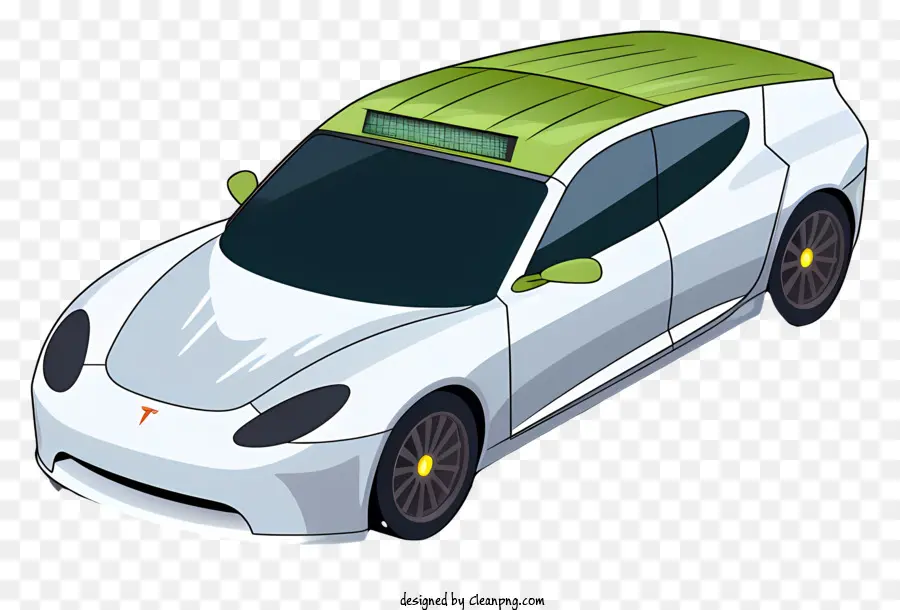 سيارة بيضاء，السقف الأخضر PNG