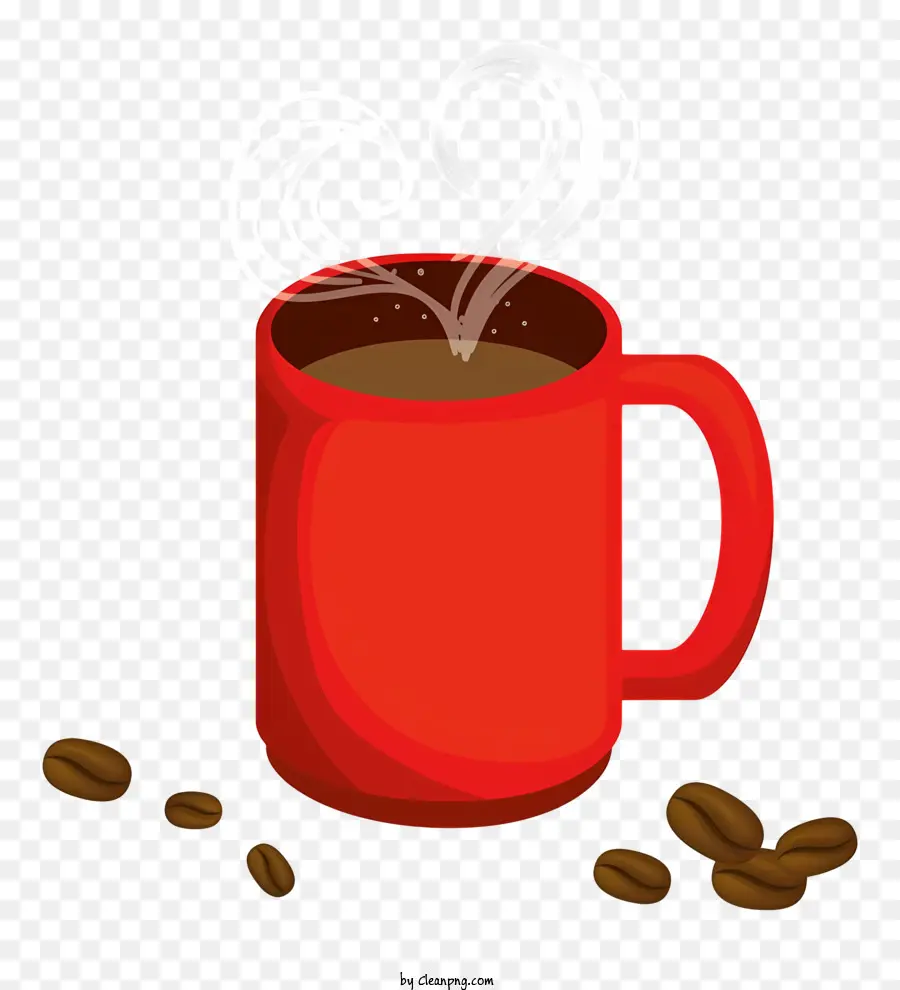 القهوة，القدح الأحمر PNG