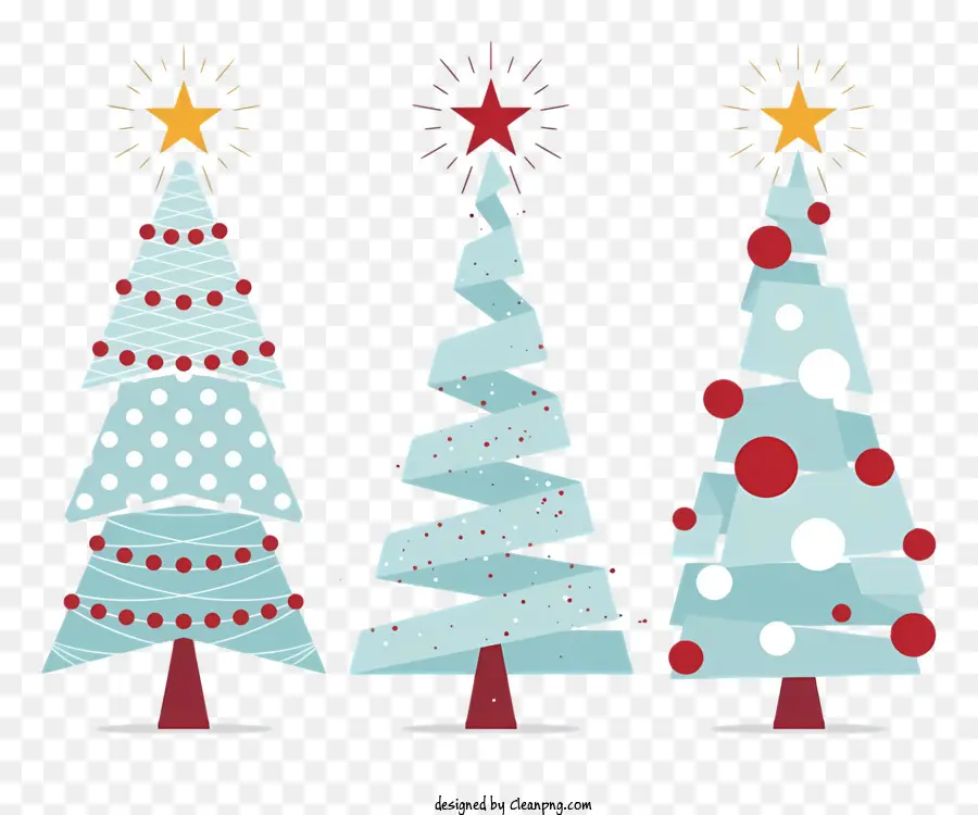 الثلاثي من أشجار عيد الميلاد，نفس الشكل وأشجار النمط PNG