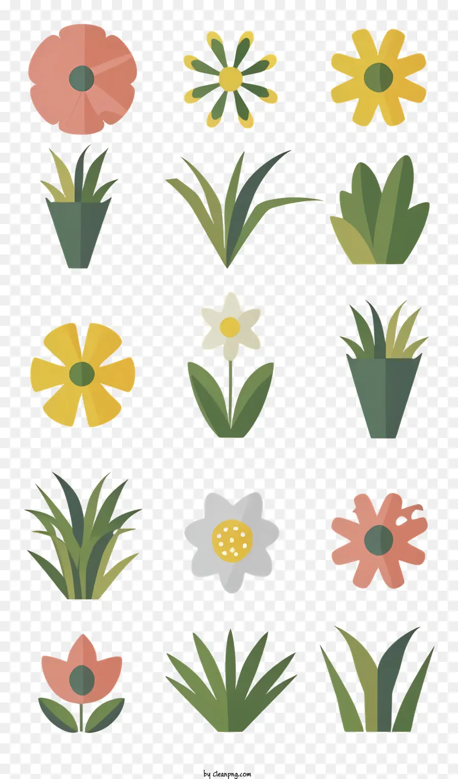 مجموعة الزهور，أنواع مختلفة من الزهور PNG
