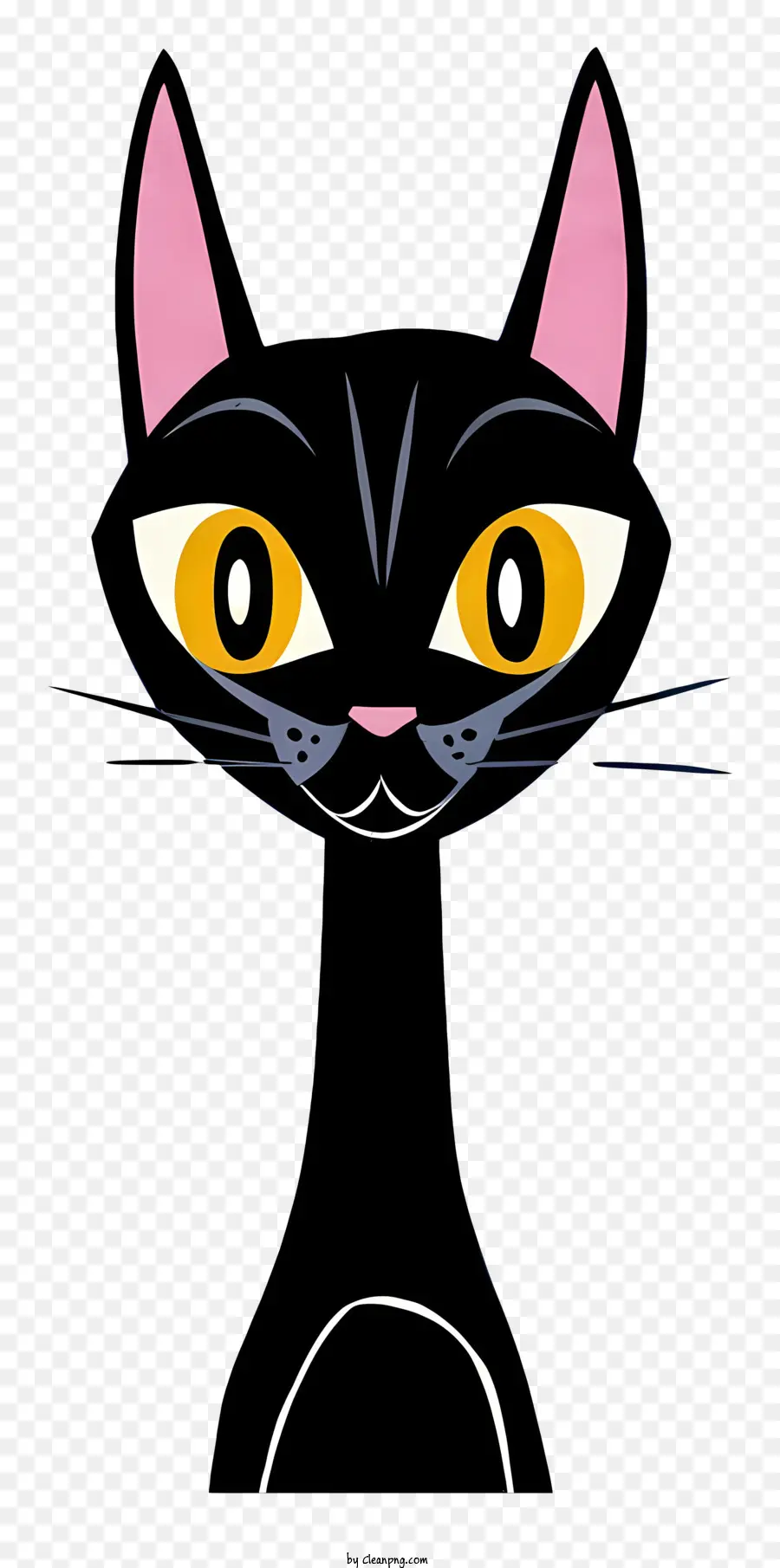 القط الأسود，عيون كبيرة PNG