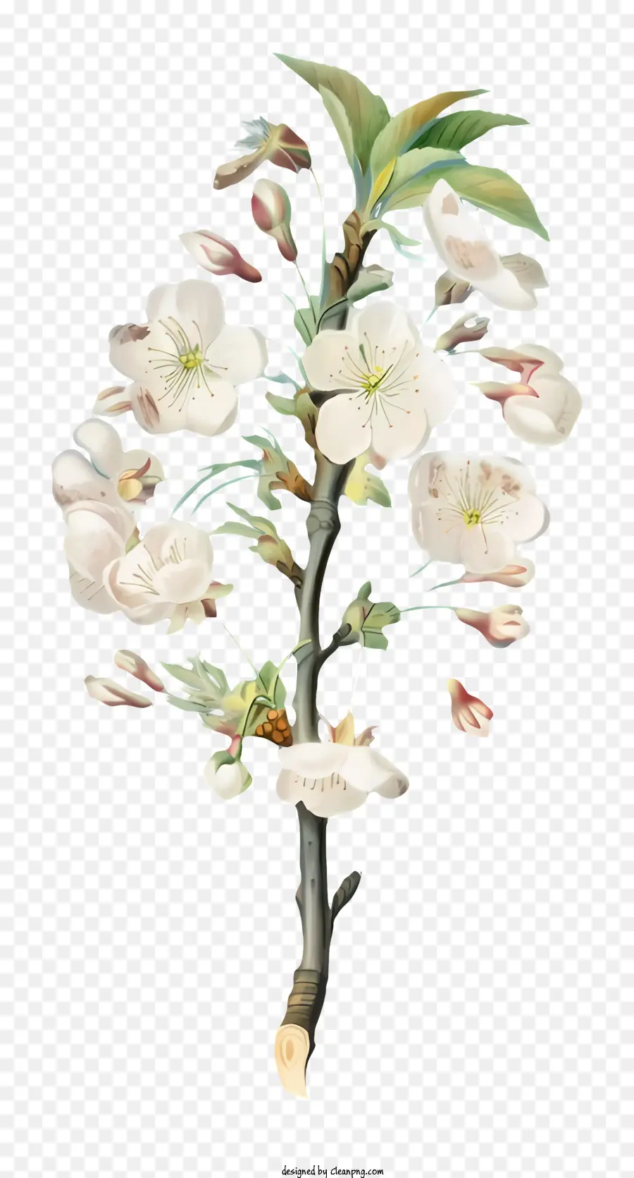 زهر الكرز شجرة，أزهار بيضاء PNG