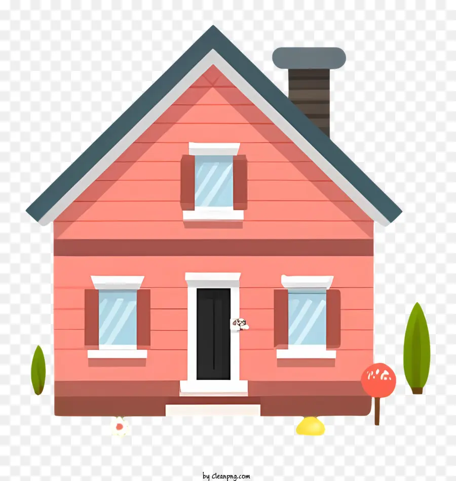 البيت الوردي，الباب الأزرق PNG