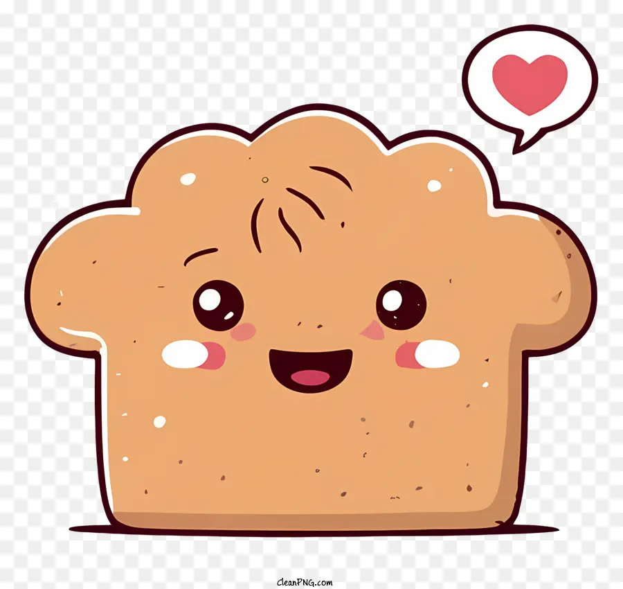 خبز الكرتون，خبز على شكل قلب PNG
