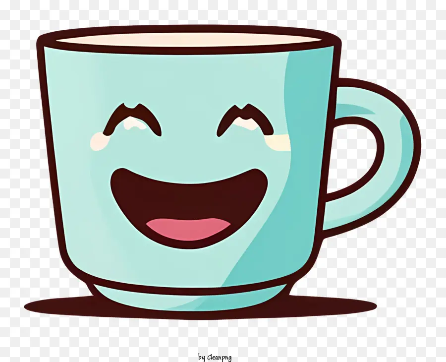 كوب القهوة المبتسم，كأس السيراميك الأزرق PNG