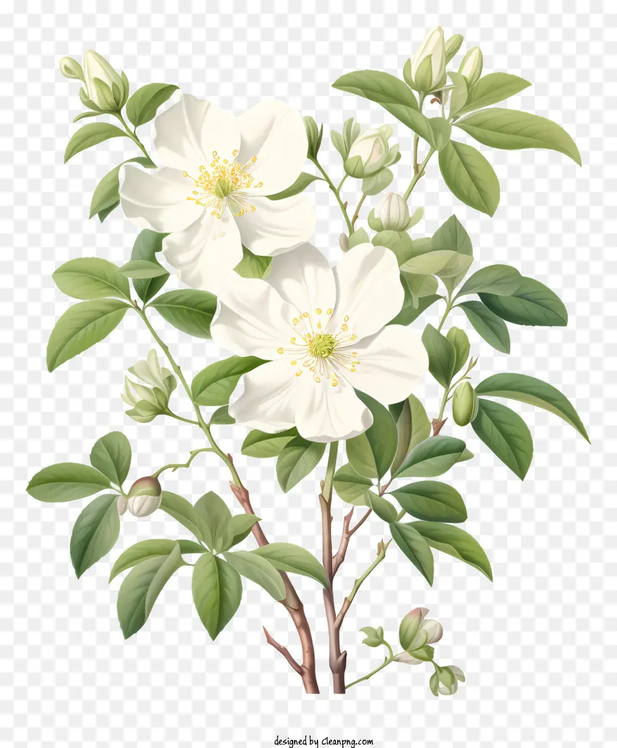 زهرة بيضاء，ارتفع PNG