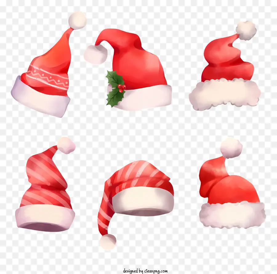 قبعات سانتا الحمراء，معلقة القبعات PNG