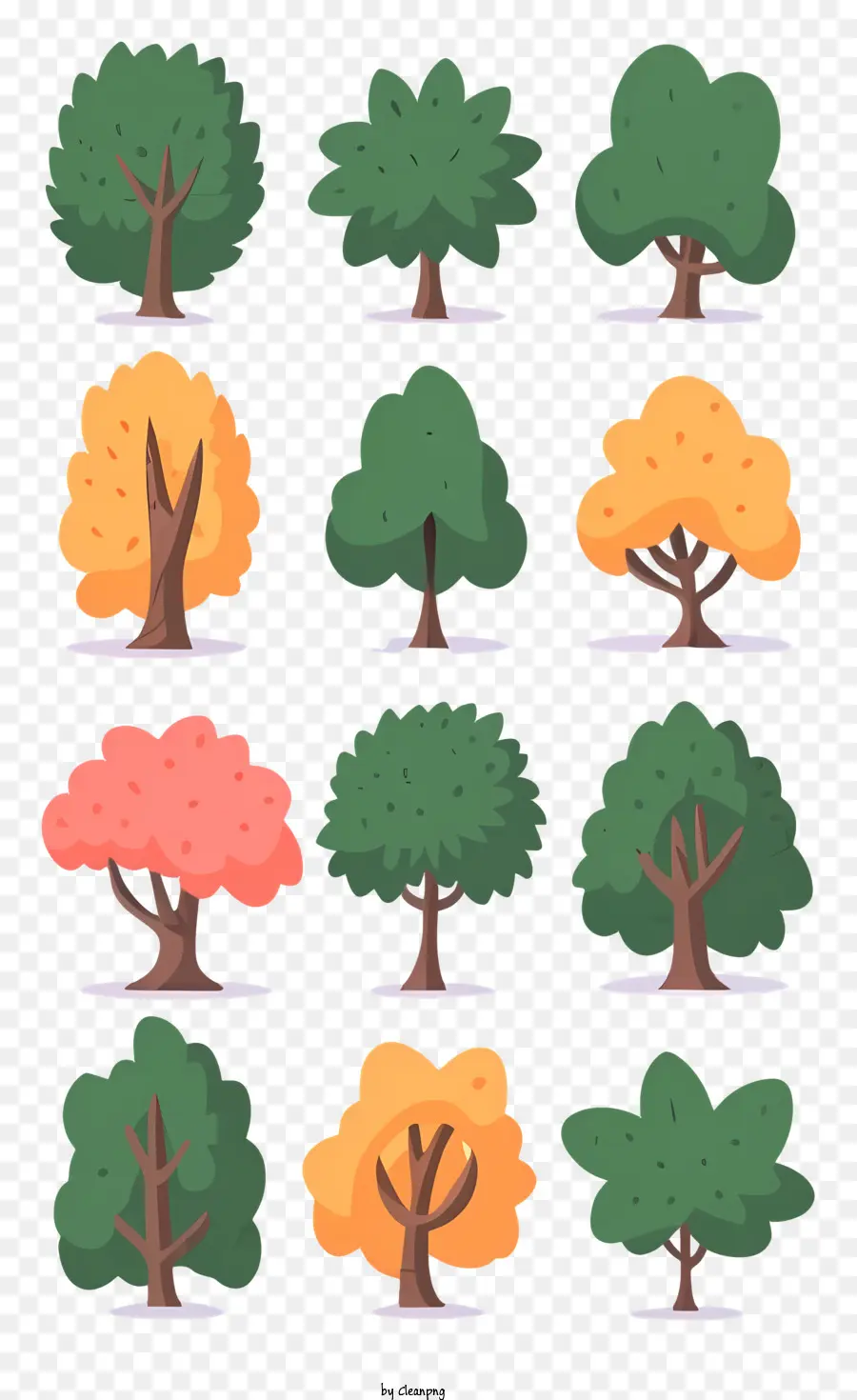 جمع شجرة，ألوان الأشجار PNG