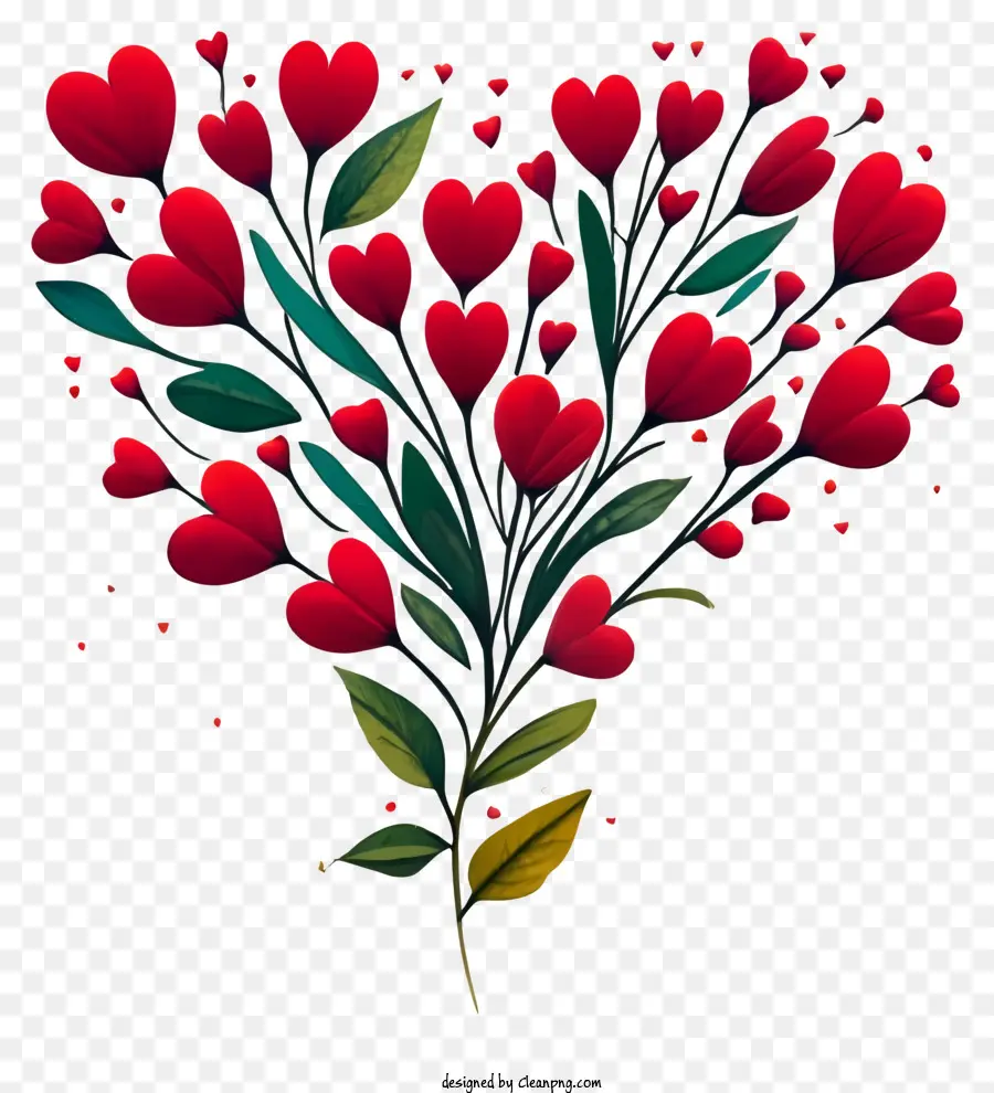 ترتيب الأزهار，قلوب حمراء PNG